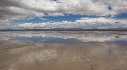 Laguna Llancanelo in the Andes mountains in Argentina