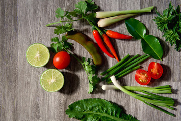 vegetable on table background
