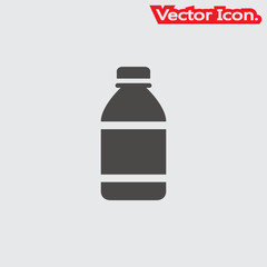 Plastic-bottle icon isolated sign symbol and flat style for app, web and digital design. Vector illustration.