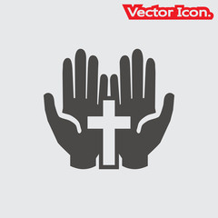 pray icon isolated sign symbol and flat style for app, web and digital design. Vector illustration.
