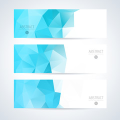 Fototapeta premium Vector banners set abstract triangle background