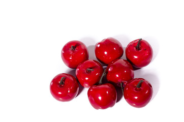 Artificial red apple, isolated on white background hunger health