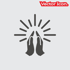 pray icon isolated sign symbol and flat style for app, web and digital design. Vector illustration.