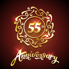 55th anniversary label golden design elements