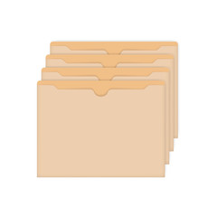 Blank empty manila file jackets for letter size documents, vector mockup