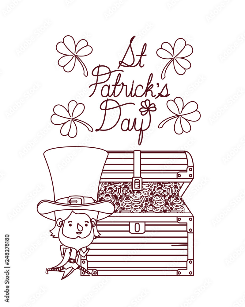 Sticker st patricks day label with leprechaun character