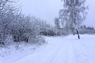 Fototapeta na wymiar Russian winter freshness frosty icy nizhny novgorod