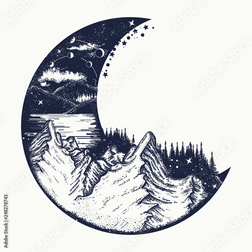 Free Free 170 Mountain Moon Svg SVG PNG EPS DXF File