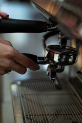 Fototapeta na wymiar Espresso making coffe machine