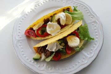 A plate with tacos