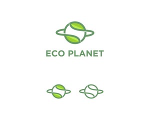 Eco Planet Logo Template Design Vector