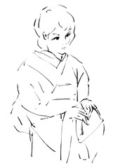 新墨絵の女性06