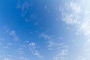 Blue sky background with tiny clouds