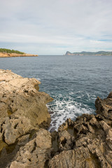The coast in the bassa cove of San Antonio, Ibiza