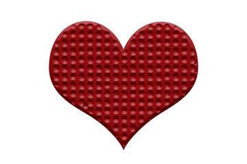 3D Red Heart Shape on White Background