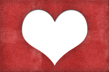 White Heart Shape on 3D Textured Background