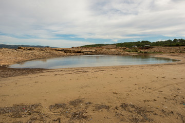 The coast in the bassa cove of San Antonio, Ibiza