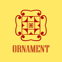 Geometric ornamental retro vintage art deco logo for design and decoration. Vintage retro ornamental deco art design. Retro art for beautiful design.