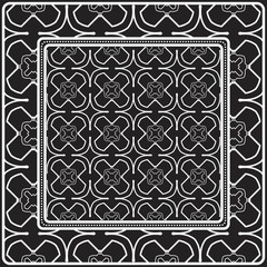 Design Of A Scarf With A Geometric Pattern . Vector illustration. Black and white color. For fashion print, modern design, scrapbooking, background.