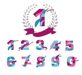 ANNIVERSARY COLORED FUNNY NUMBER. ALPHABET COLLECTION FOR HAPPY BIRTHDAY ELEMENTS