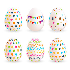 Colorful Easter eggs set. Vector illustration