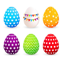 Colorful Easter eggs set. Vector illustration