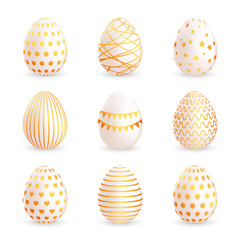 Set of Easter eggs isolated on white background. Vector illustration