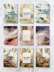 Gordijnen  liquid marble with gold. flyer, business card, flyer, brochure, poster, for printing. trend vector © chikovnaya