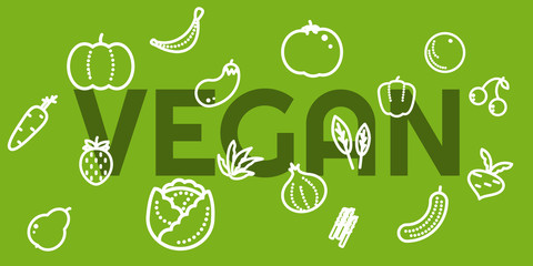 Vegetable icon seamless vector pattern. Food icons background.