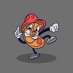 funny mushroom mascot isolated