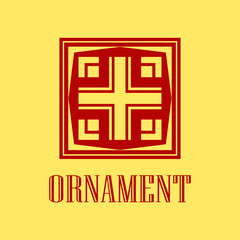 Fototapeta premium Geometric ornamental retro vintage art deco logo for design and decoration. Vintage retro ornamental deco art design. Retro art for beautiful design.