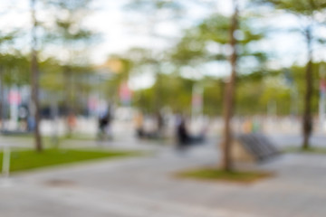 Blur of park in the city