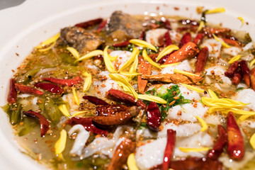 Hot and sour fish with pickled green