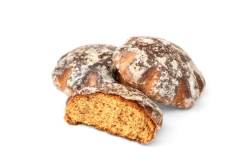 Traditional russian gingerbread isolated on white background.