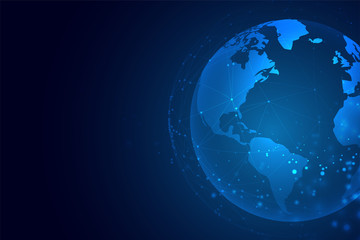 technology earth with network connection background