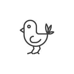 Cute bird line icon. linear style sign for mobile concept and web design. Chick bird outline vector icon. Symbol, logo illustration. Pixel perfect vector graphics