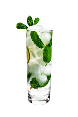 mojito, alcohol, isolated,  rum, drink, white background, Cool,