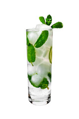 mojito, alcohol, isolated, spiter, rum, drink, white background, Cool,