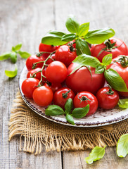 Plate with tomatoes