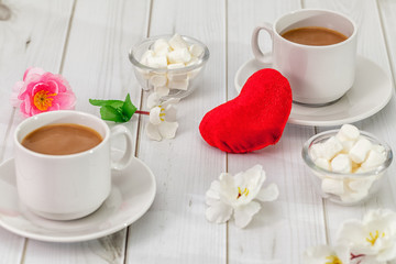Morning coffee on Valentine's Day