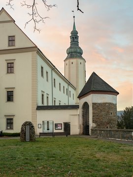 Castle at dawn.Hranice na Morave. Central Eastern Moravia. Czech Republic. Europe.