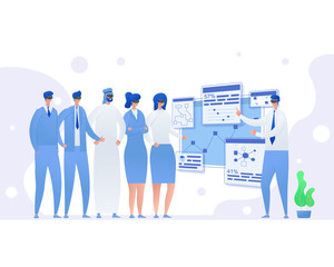 Concept of business meeting. exchange ideas and experience.