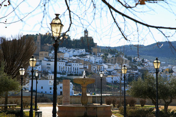 View of Antequera and the fountain in Andalusia, Spain