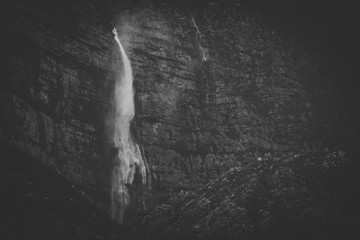 Close up images of waterfalls high up in the western cape mountains after a winter rainstorm