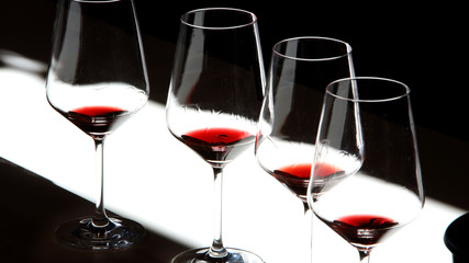 Glasses with red wine