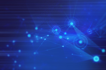 ai robotic, social internet of things, technology abstract futuristic cyber net web connect to network background illustration 3d rendering, atom molecule of science, signal of data