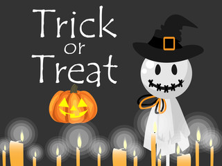 Halloween background with Trick or treat text.