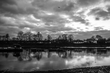 Sunset at the River Thames in Chiswick, London