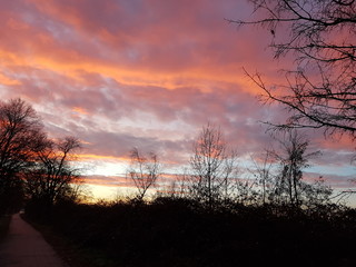 Naklejka premium Abendhimmel im Winter