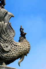 Fototapeta premium Phoenix sculpture in a park, China